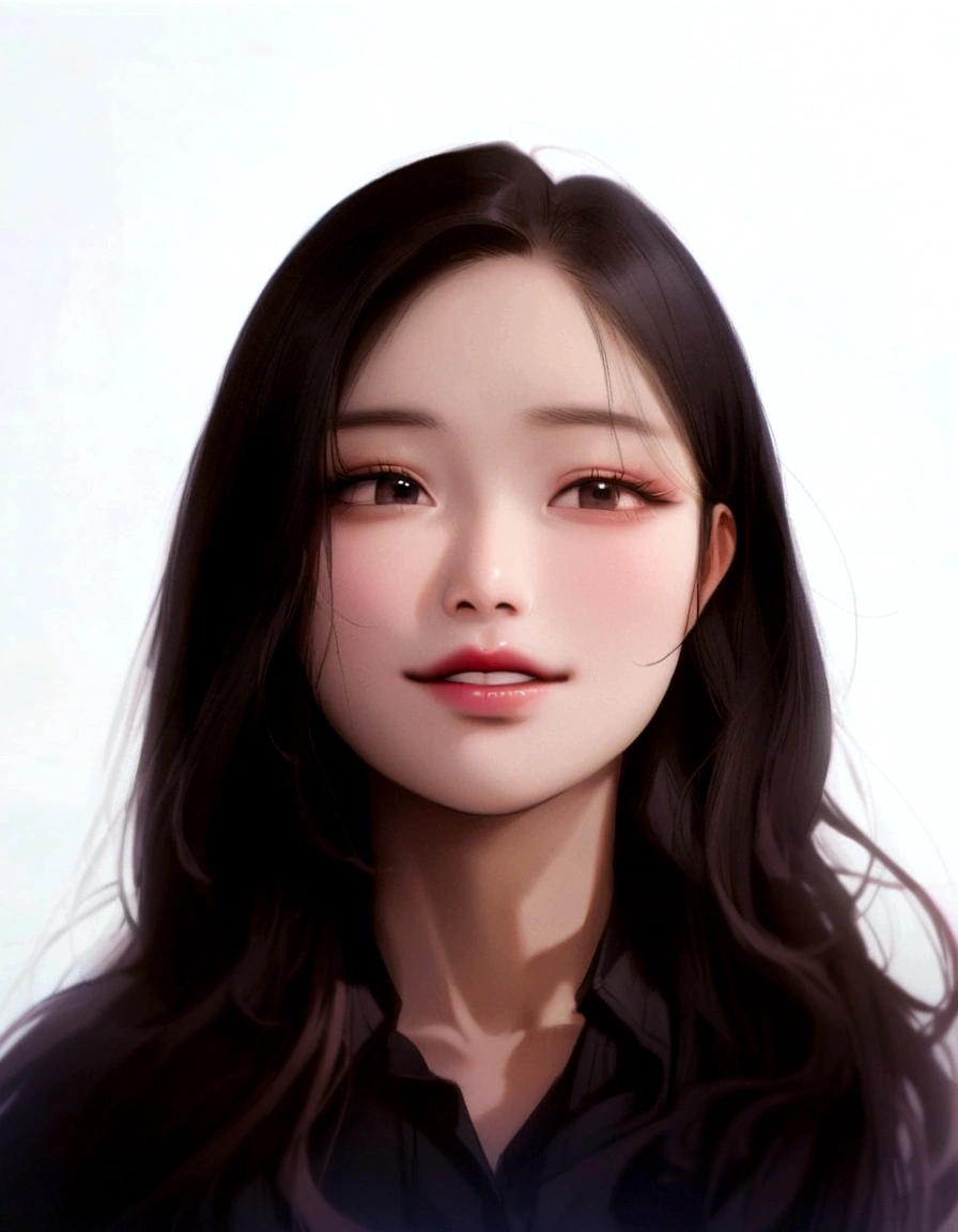 a close up of a woman with long hair and a black shirt, jaeyeon nam, female actress from korea, young adorable korean face, lee ji-eun, lee ji - eun, south east asian with round face, kwak ji young, cute korean actress, beautiful south korean woman, headshot profile picture, beautiful young korean woman, heonhwa choe