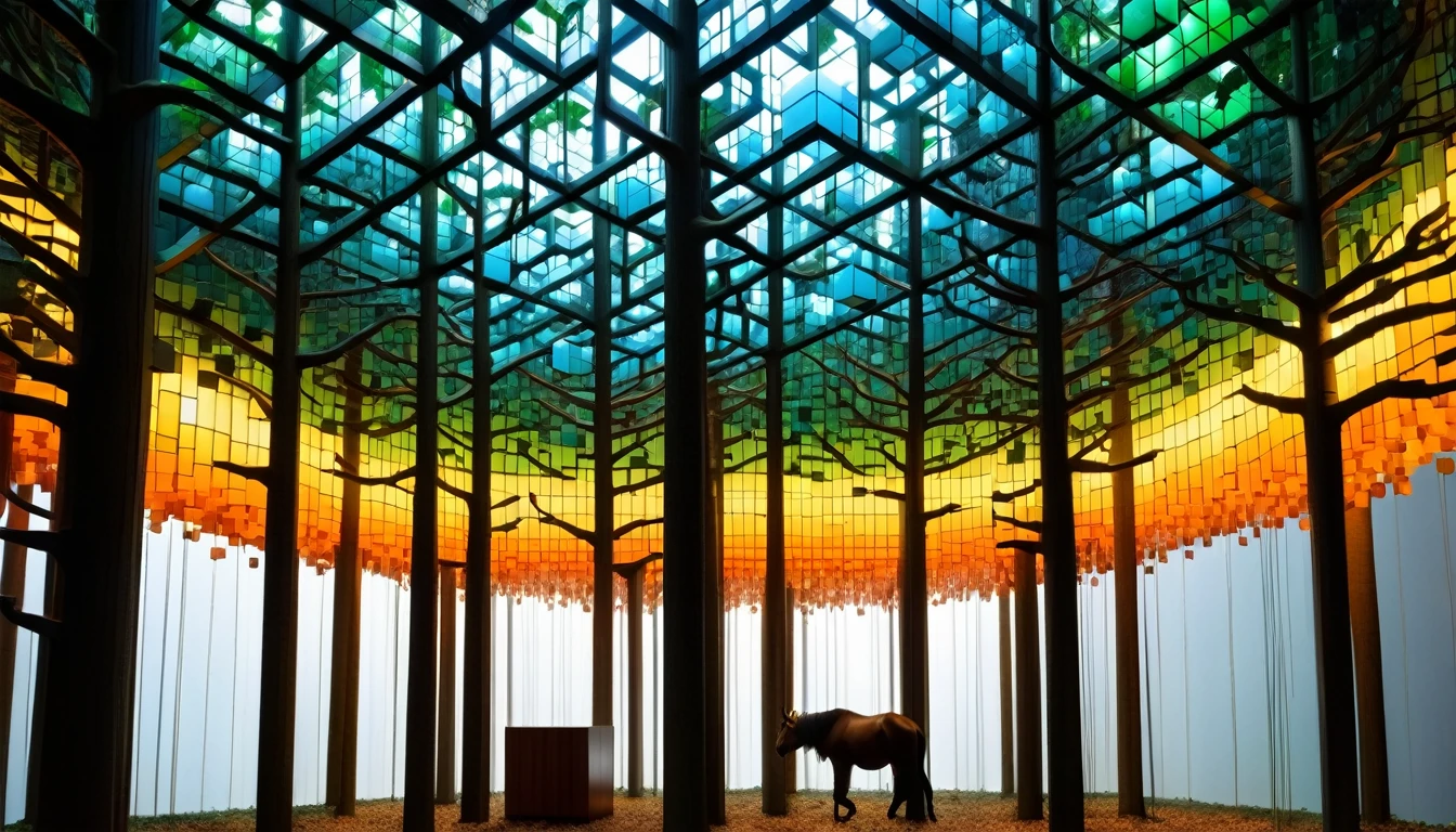 RAL-3D Cube Tree々An enchanting forest with wildlife, Great light