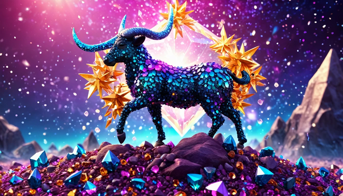 Anthill with Sagittarius design, Colorful crystals, With visual effects, Fantasy, 3D , High resolution, High resolutionR , 4K Upscaling, So--4.