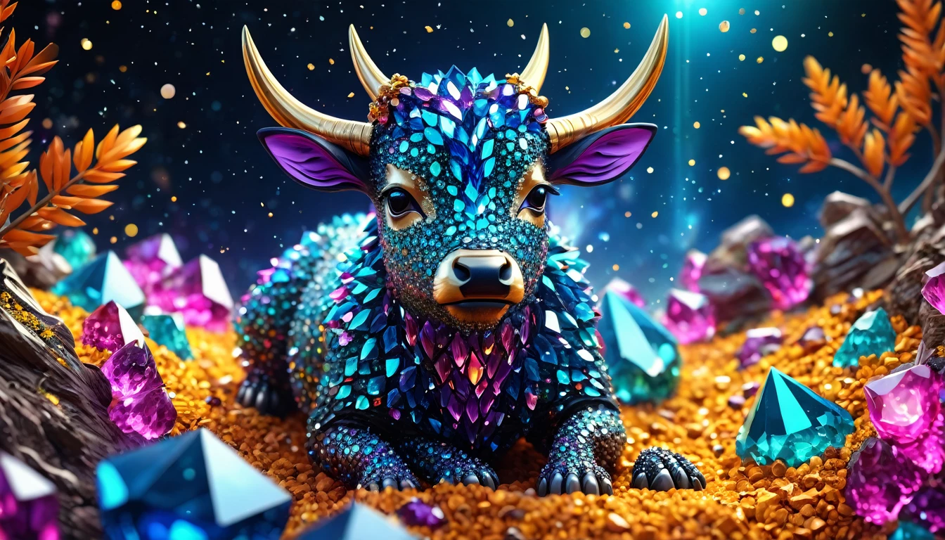 Anthill with Sagittarius design, Colorful crystals, With visual effects, Fantasy, 3D , High resolution, High resolutionR , 4K Upscaling, So--4.