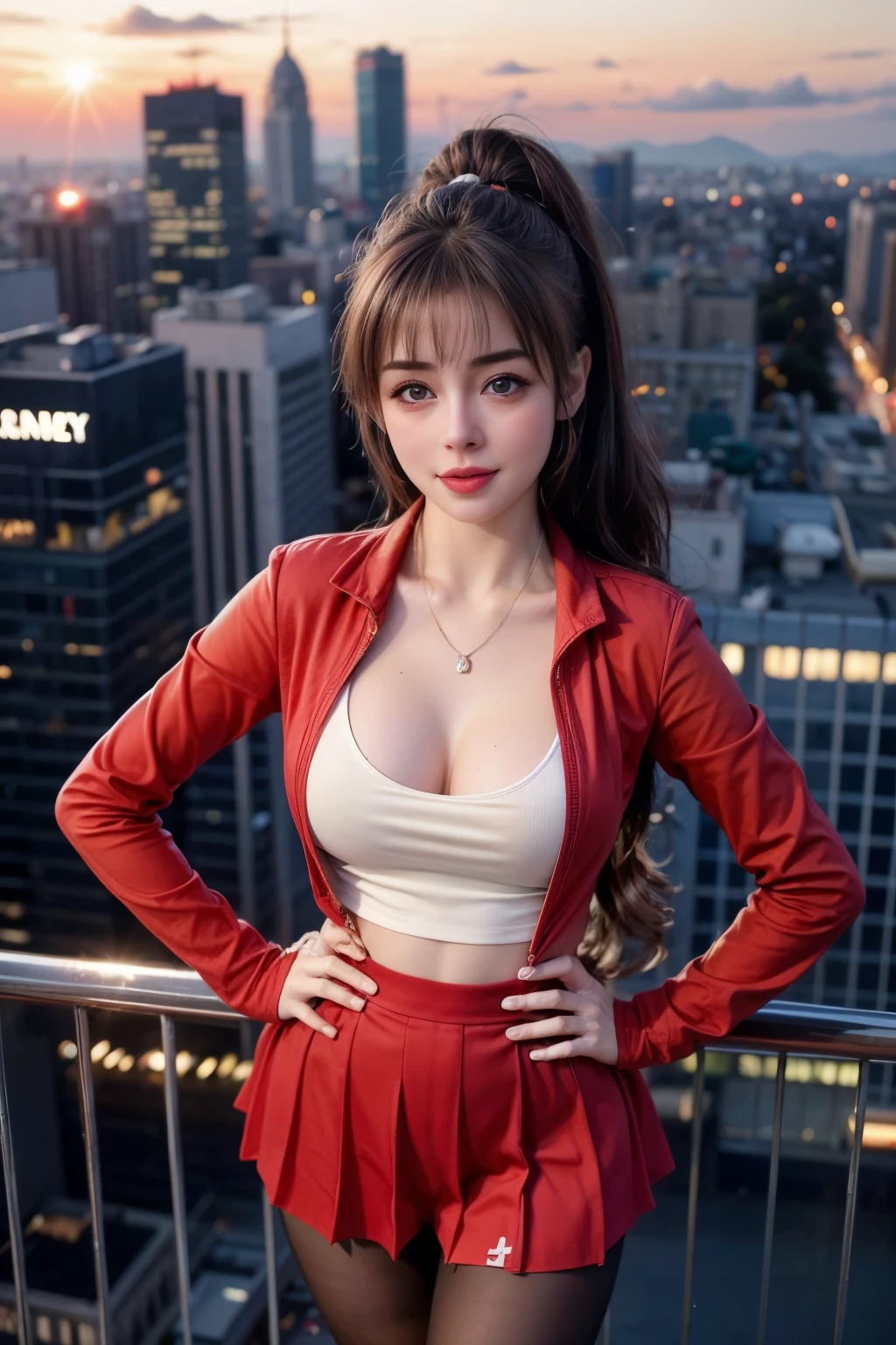 ((Best quality, 8k, Masterpiece :1.3)), Sharp focus :1.2, A pretty girl 24 years old with perfect figure :1.4, Slender abs :1.3, Raw photography、超A high resolution, full body, Ultra High Definition, (Photorealistic:1.4), Detailed Photo, Smiling, Sexy, Facing Camera, Close-up , (Photorealistic), (1girl), Beautiful Face, (Realistic Face),Beautiful Hairstyle, Realistic eyes, beautiful detail eyes, (realistic skin), beautiful skin, (sweater), absurd, attractive, ultra high resolution, ultra realistic, high definition, golden ratio,Good hands、10、high-reaster-piece、highest quality、head:1.3、((Hasselblad photo))、Fine Skin、crisp focus、(Light like a movie)、gentle lighting、Dynamic Ungle、[:(detailed face:1.2):0.2]、
Negative Pro,  Highly detailed face and skin texture, Detailed eyes, Double eyelid,masterpiece,super fine eyes,super fine hand, face zoom, perfect makeup,(Huge breasts that look like they might burst:1.1)