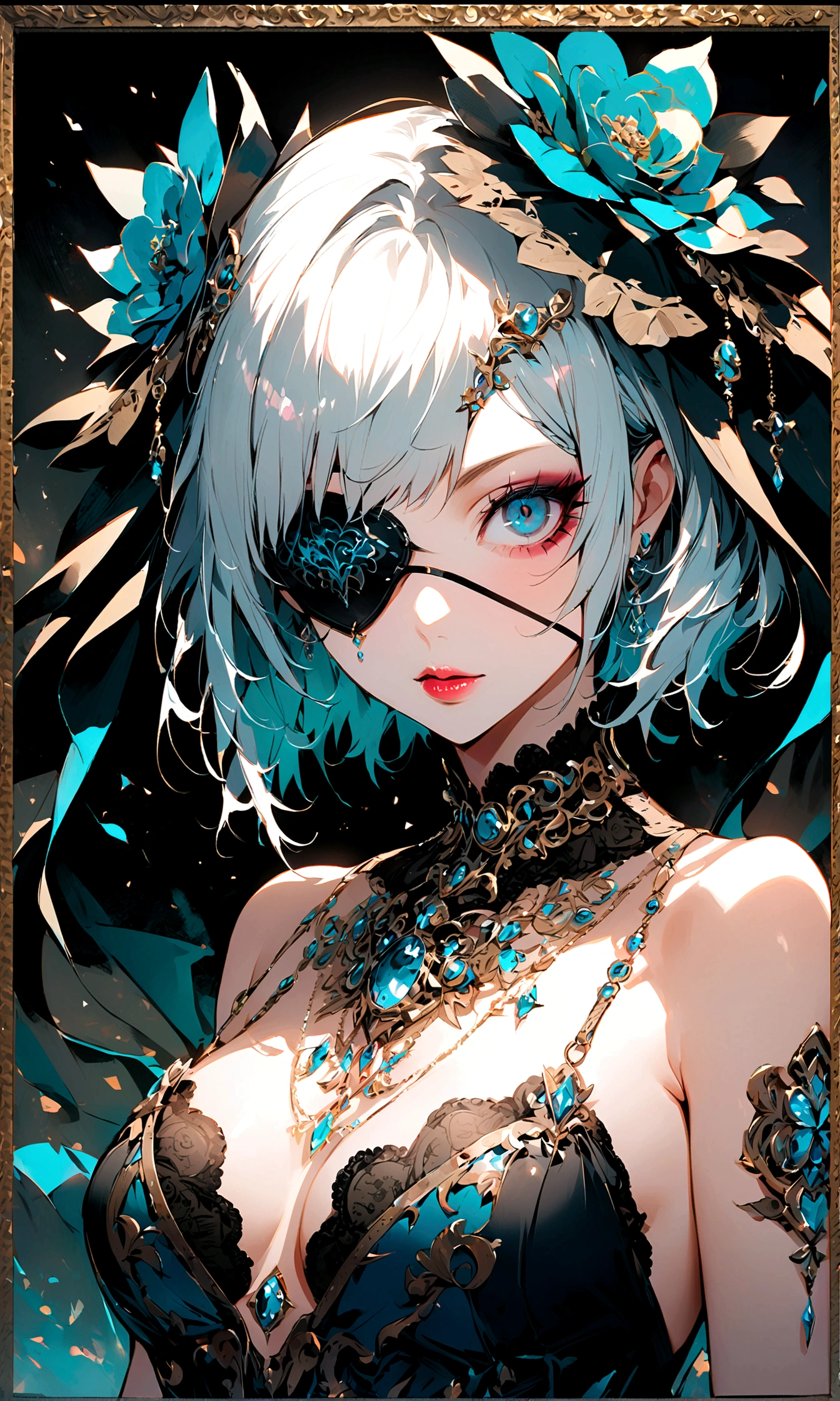 1girl,mutsuki tooru,tokyo ghoul,Eye patch,Decadent,artwork