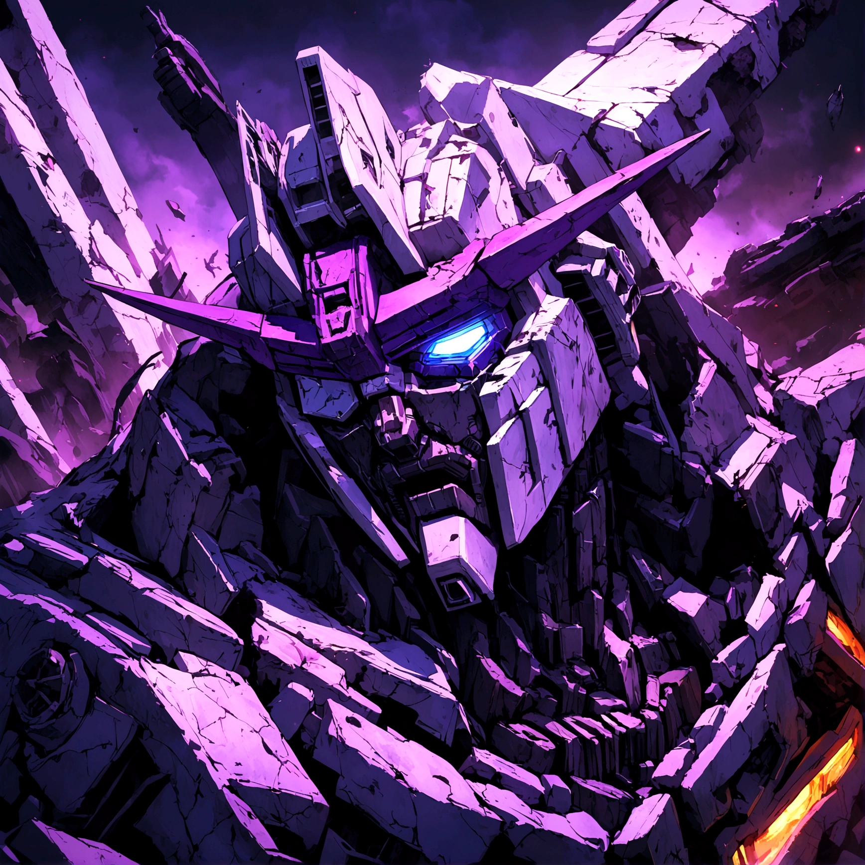 Transformers G1 Megatron, heavily damaged, he has lots of improvised repairs and an eyepatch. Furious