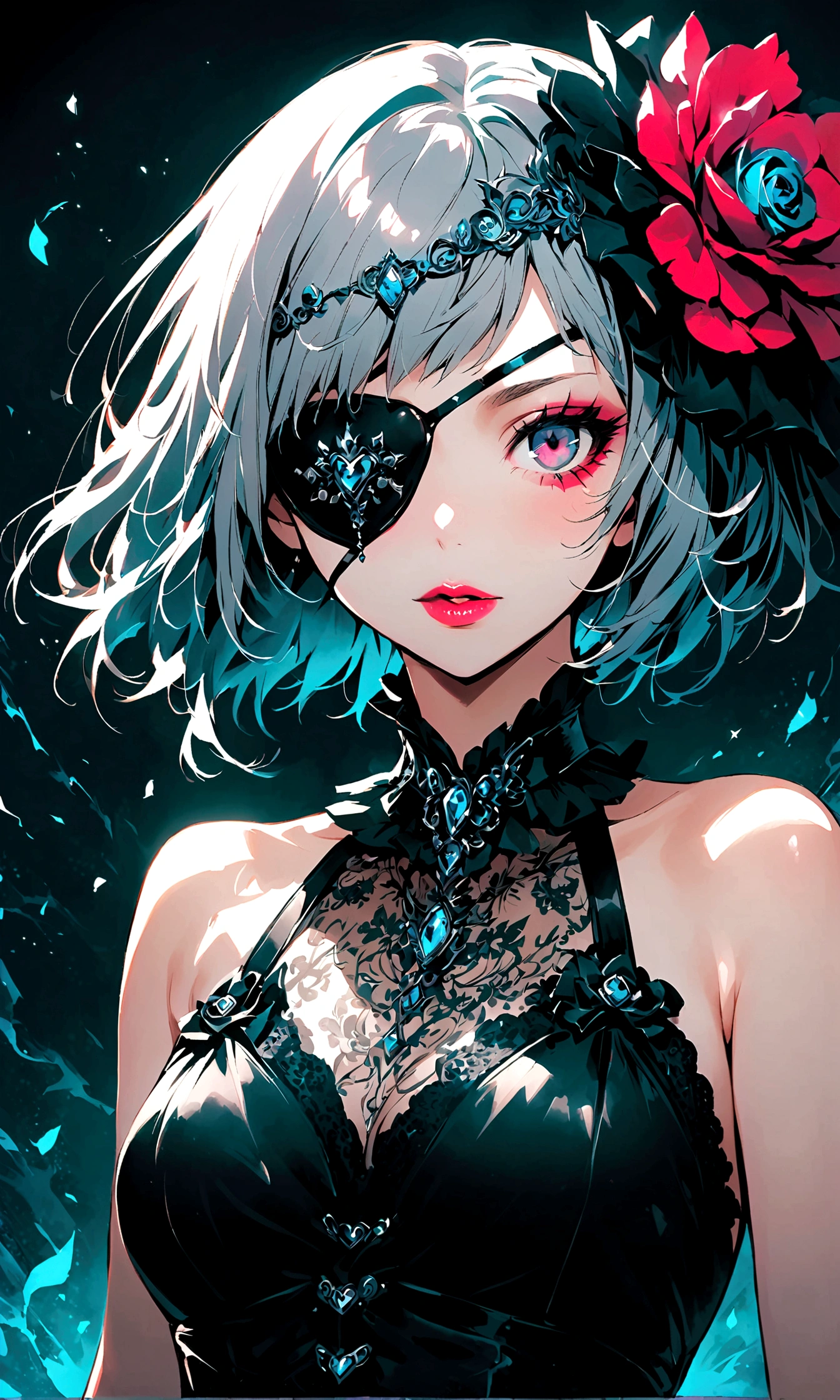 1girl,mutsuki tooru,tokyo ghoul,Eye patch,Decadent,artwork