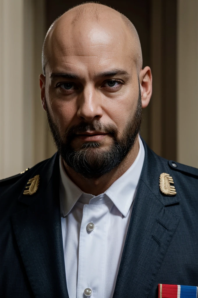 bald colonel of the Ministry of Emergency Situations with a beard