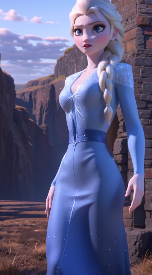 elsa woman wearing thight opaque pantyhose, big ass