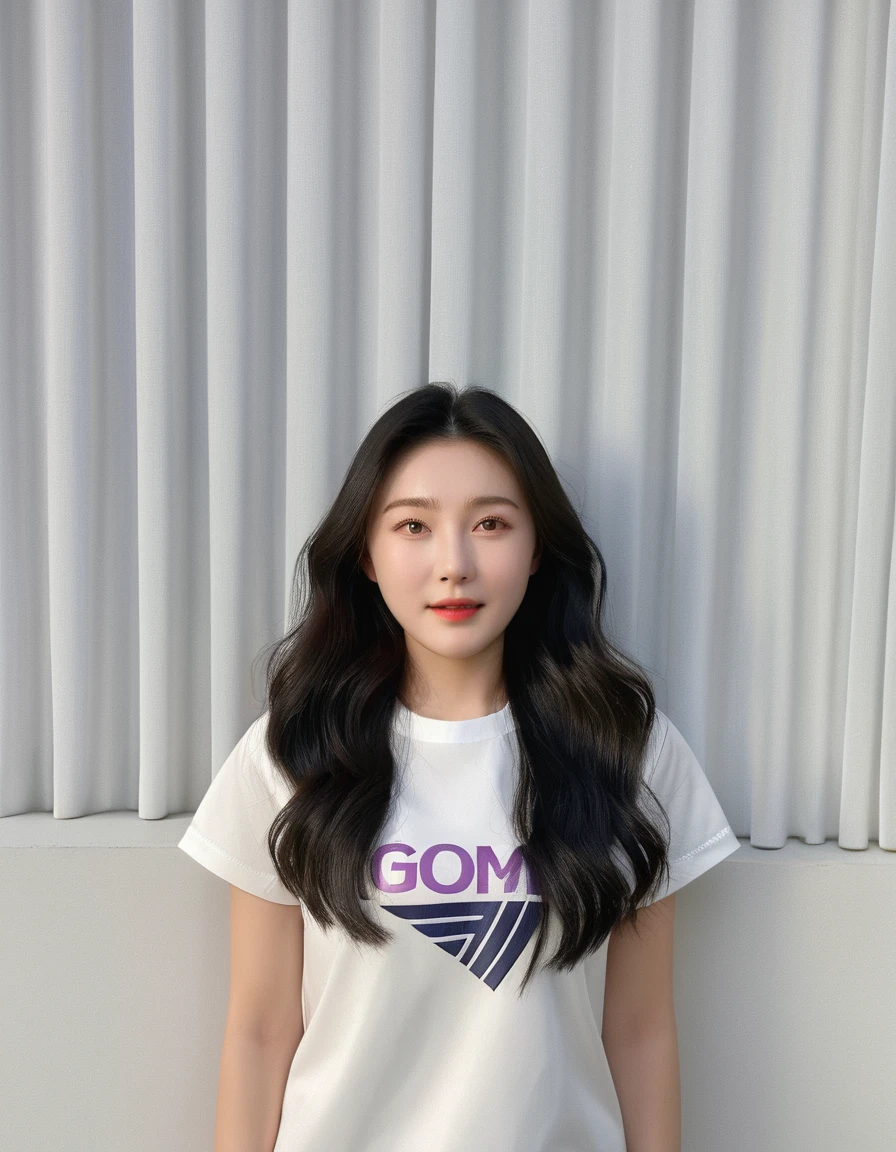 Best Quality, 8k, Masterpiece, (Portrait: 1.3), (photo realistic:1.4), (hyper realistic:1.4), Sharp Focus, looking at viewer, (smoother lighting:1.1), (increase cinematic lighting quality:0.9), realistic lighting, backlighting, light on face, ray trace, (brightening light:1.2), (Increase quality:1.4), sharp detail, (best quality real texture skin:1.4), finely detailed eyes, black_eyes, finely detailed face, 25 year old Korean woman