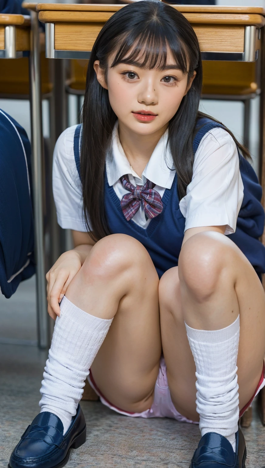 (photorealistic:1.4), best quality, masterpiece, raw 32k photo, (extremely detailed japanese beautiful girl), (extremely detailed eyes:1.2),(), (lolita),(14 years ace:1.2), ultra-detailed, ultra high res, amazing, BREAK,sitting,
(school uniform:1.5),detailed school girl, (disneyland:1.3), beautiful detailed girl, bangs, cute face, miniskirt,(loafers),(baggysocks),((panties))