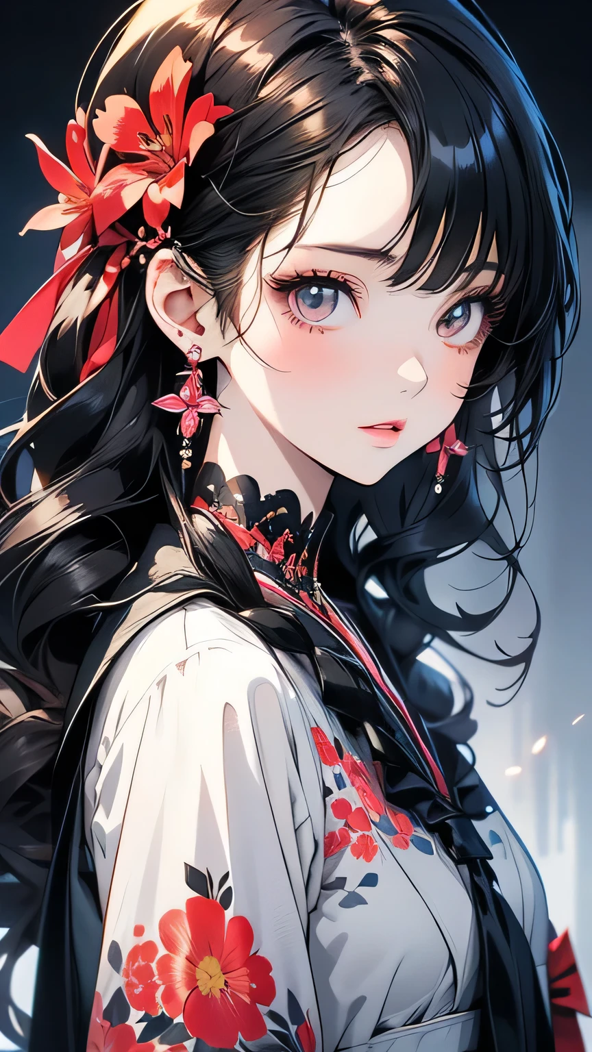 Anime-style girl with long hair and flowers, Cute anime waifu in a nice dress, Beautiful Anime Girls, Cute and detailed digital art, Beautiful anime portraits, pixiv artstationのguweiz, Gweiz-style artwork, Guweiz on ArtStation Pixiv, Detailed digital anime art, Anime Style 4k