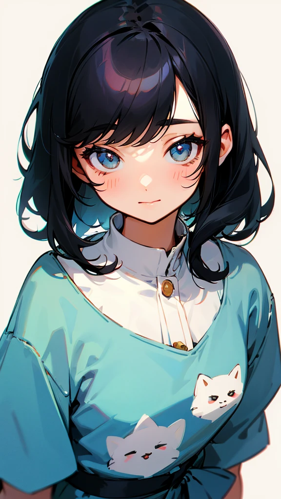 Cute illustration of black hair