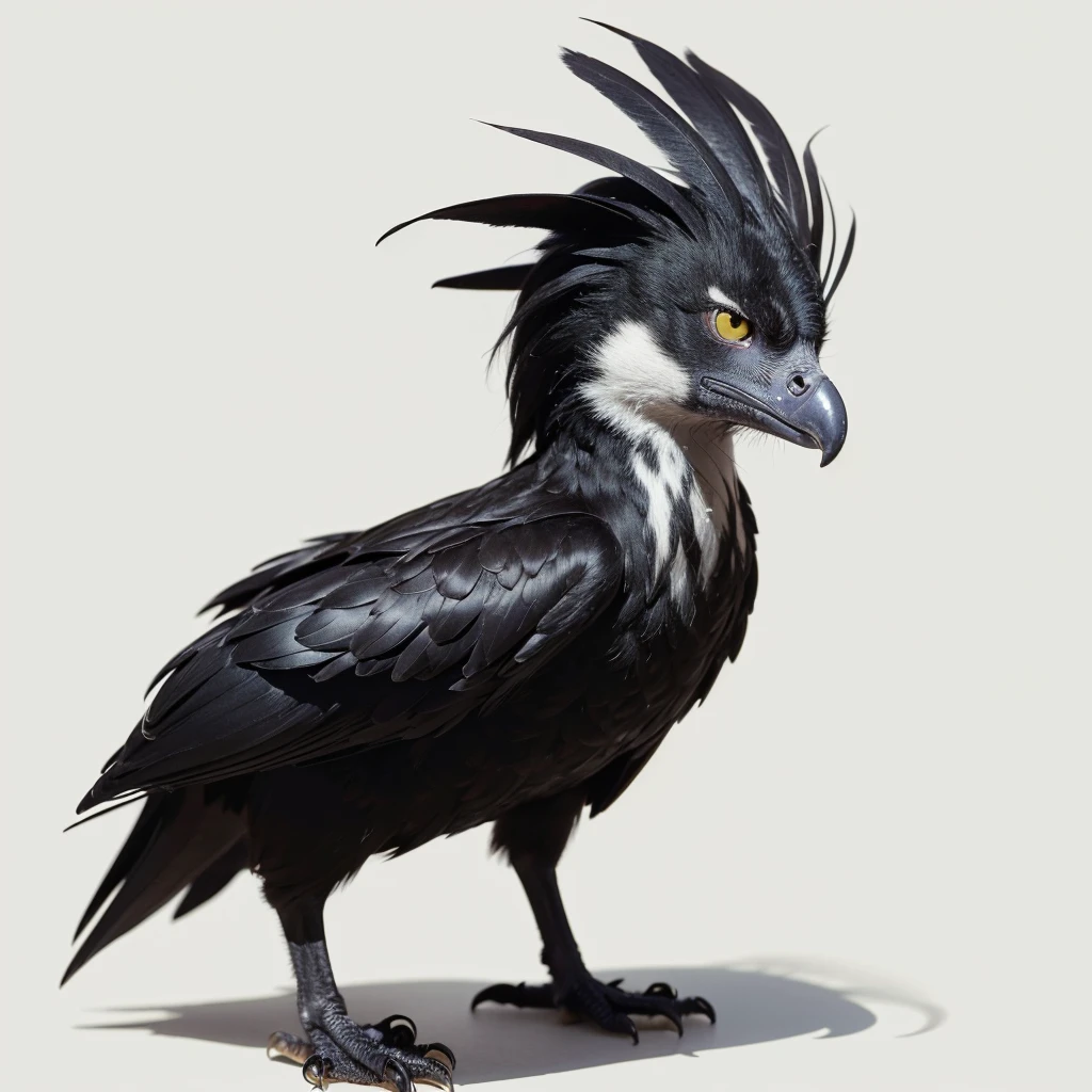 Small Animaly, has white stripes on his skin, gold eyes, vulture mixed with lalamon, Grassroots, no background