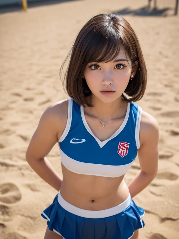one girl, (a beauty girl, delicate girl:1.3), (24-years-old:1.3),
break, (Beach volleyball uniform:1.3),
break, (Street view:1.3), (it's snowing:1.3),
break, Very fine grain definition, (Symmetrical eyes:1.3),
break, Small breasts, Brown eyes, Parted bangs, Brown Hair, girl,
break, (Eye and facial details:1.0),From above、
break, (masterpiece, Highest quality, Super detailed, Detailed face, 8k)