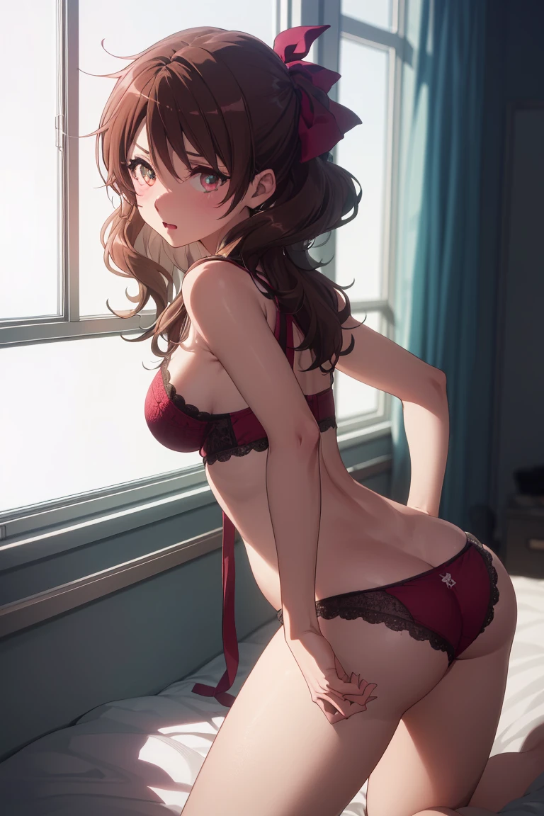 eliayase, eli ayase, hair, eyes, hair ribbon, Medium breasts,
Red underwear , sitting on the bed with her legs spread looking at the viewer,costs, leaning forward, (hands behind your back:1,2), first person, nsfw, defiant, nervous, embarrassed, blushing,
CHANGE indoors, Class,
BREAK (masterpiece: 1.2), Best quality, A high resolution, обои unity 8k, NSFW , (illustration: 0.8), (красивые детализированные eyes:1.6), Extremely detailed face, perfect lighting, extremely detailed computer graphics, (perfect hands, Ideal Anatomy),