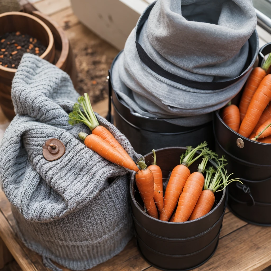 bucket、scarf、coal、Set of carrots