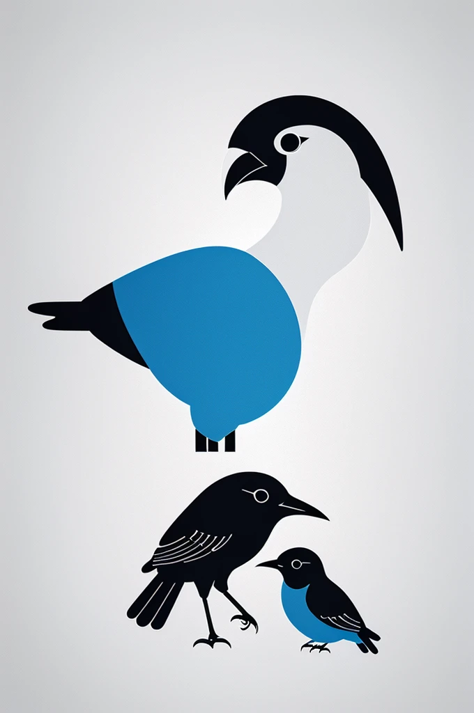 stunning logo for marketing agency, using a of birds  face to face, minimalist style, vibrant, Ux, ui,
