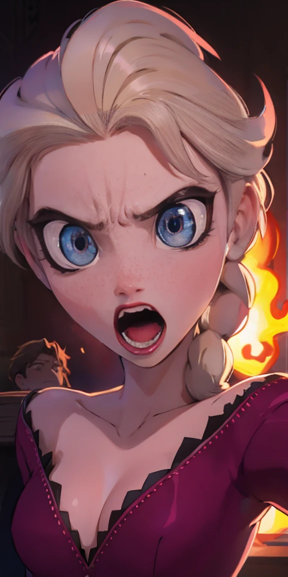 woman filled with rage eyes