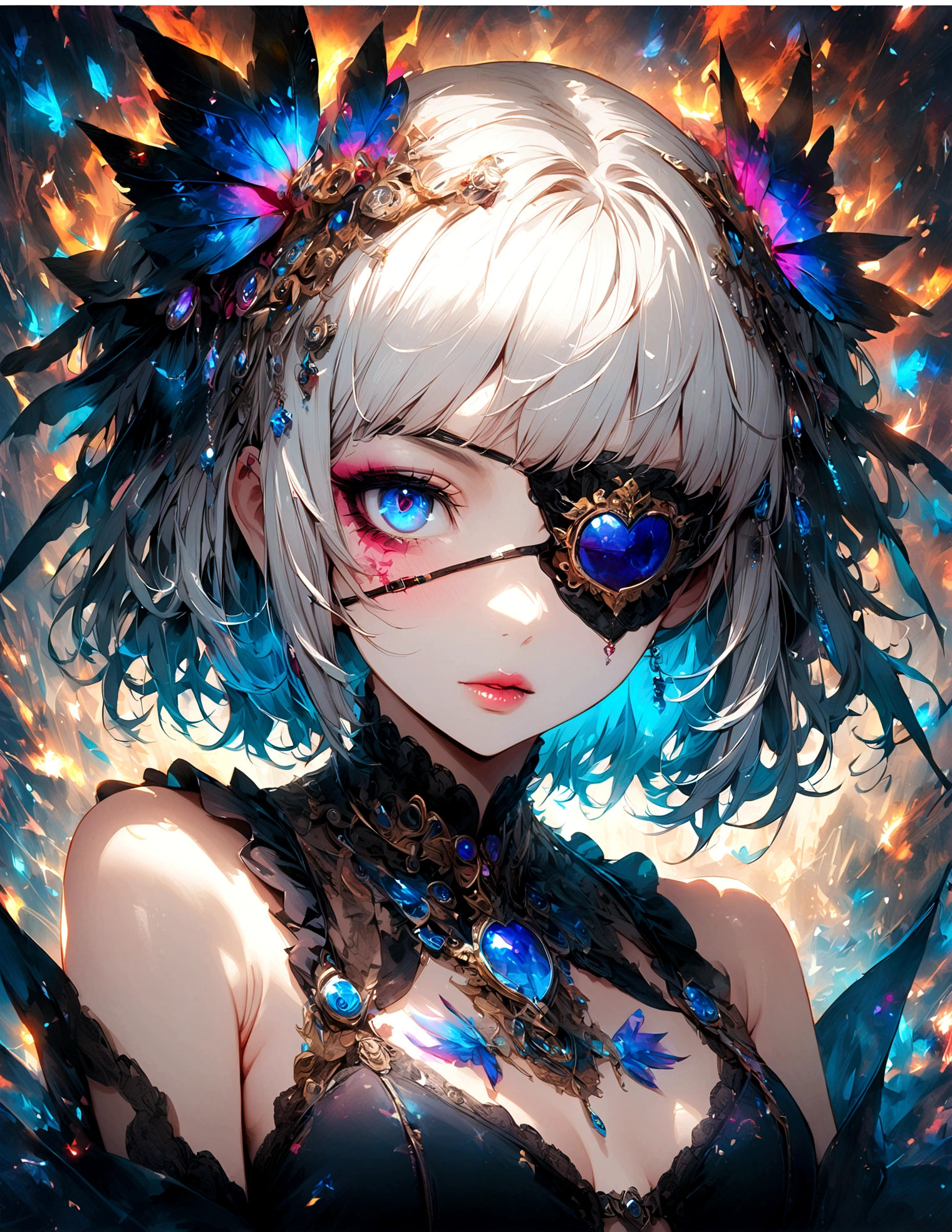 1girl,mutsuki tooru,tokyo ghoul,Eye patch,Decadent,artwork