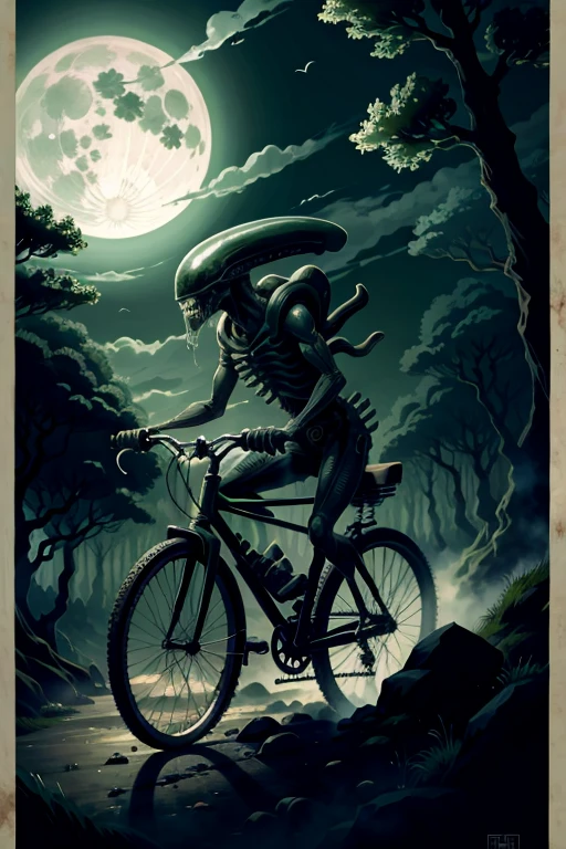 (Cowboy Shot),  SFW, (masterpiece), (Highest quality:1.0), (Ultra-high resolution:1.0), detailed eyes
BREAK
xeno, monster, Sharp teeth, SF, Pedaling, tail,
Green blood, Acid Break
(forest, moonlight, Nice views)