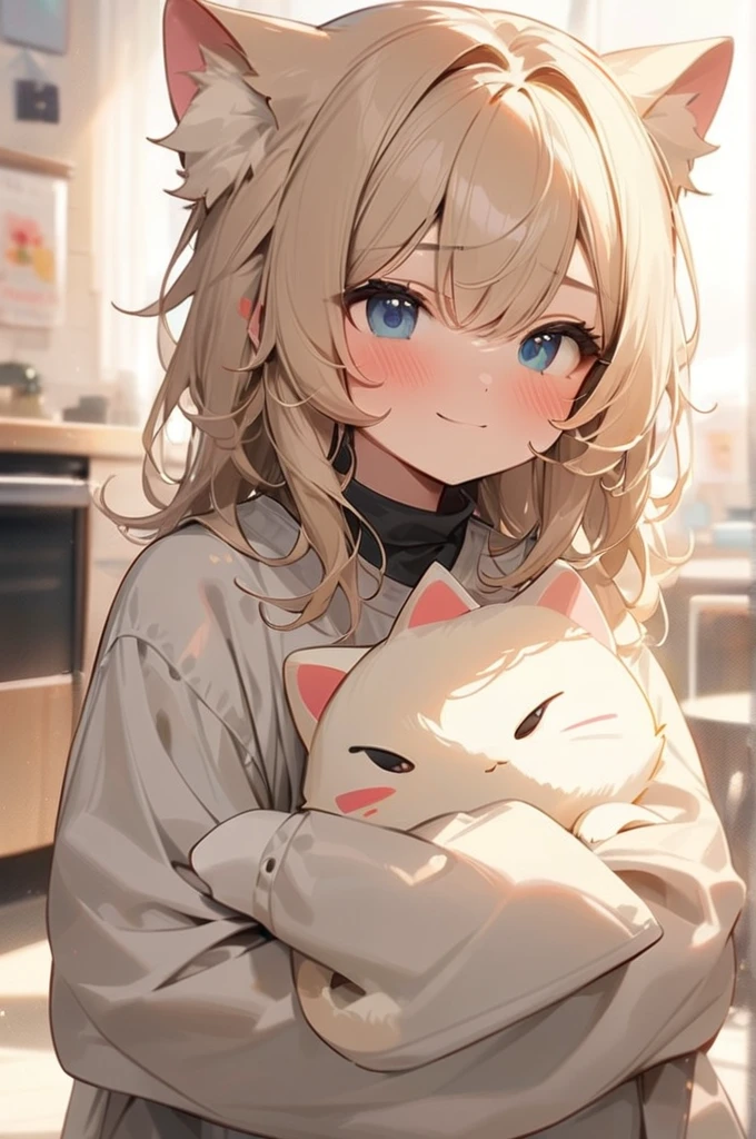 ((Best quality)), ((masterpiece)), (detailed), Good morning kitty
