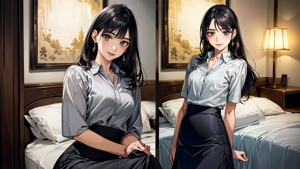 (masterpiece:1.3, Highest quality, Ultra-high resolution, Super detailed), (Realistic, photoRealistic:1.4), Beautiful illustrations, Perfect lighting, colorful, Depth of written boundary,
Beautiful detailed hair, Beautifully detailed face, Beautiful fine details, Beautiful clavicle, Beautiful body, 美しいLarge Breasts, Beautiful thighs, Beautiful feet, Beautiful fingers,
View Viewer、Front view:0.6, 1 girl, Japanese, Female college student, Perfect Face, (Perfect Anatomy, Anatomically correct), Cute and symmetrical face, Baby Face, , Shiny skin,
((pajamas:1.4))
(Black Hair, Medium Hair、Wet hair:1.4), Dark brown eyes, (Large Breasts), thin,
necklace, (Small earrings:1.3),
(Beautiful views), living room, table, Japanese cushion, A soft smile、(Smile, Lips parted),