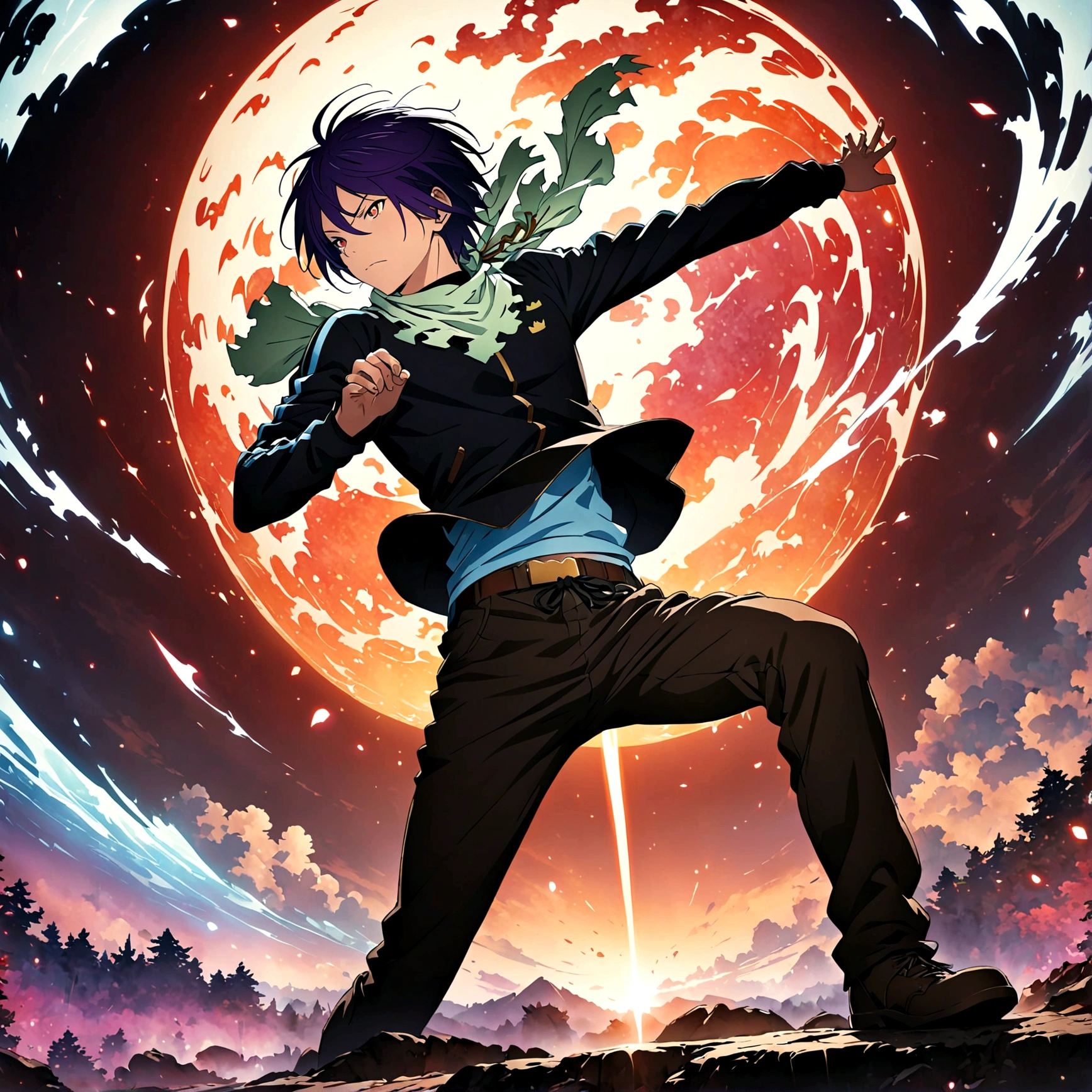 1boy,Yato \(noragami\),noragami,Intricate details,Wide range of colors,artwork,rendering,(masterpiece:1.3),(highest quality:1.4),(Super detailed:1.5),High resolution,Very detailed,unity 8k wallpaper,Decadent,Wind,Dynamic Pose,Magic Effects,Intricate details,rendering,dynamic