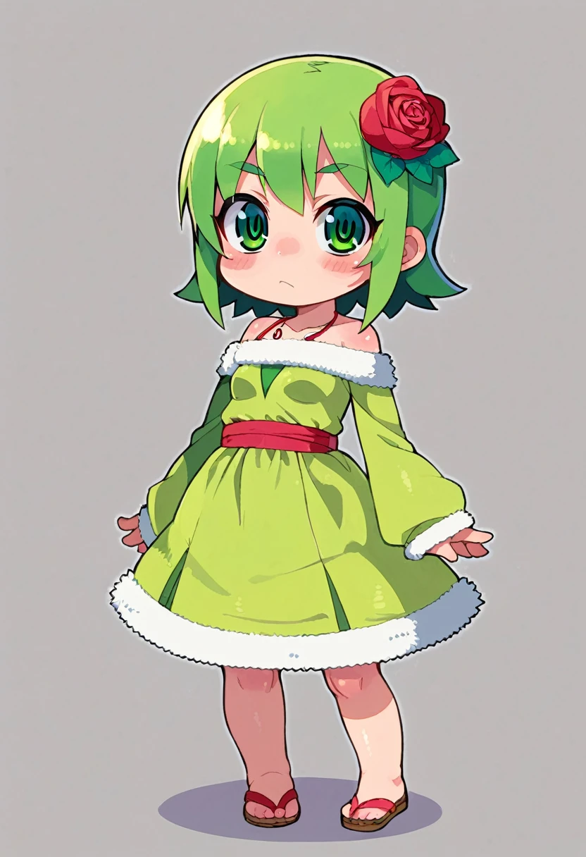score_9, ,score_7_up, score_6_up, 1girl, source_cartoon, source_anime,breathtalking Scenery,watercolor,smooth soft skin, natural skin,rating_questionable,mjm
BREAK 
(loli:1.7),( female child: small breasts,ultra cute face, (loli toddle 6 yo,kawaii, (highlight on eyes), (jiggly:0.8), shiny skin,
BREAK 
(medium green hair:1.3),(green maro eyebrows:1.6),pouty and slightly grumpy,(pout:1.2), ::(, (jitome),frown,white streaked hair, green eyes,
BREAK 
(Icelandic folk costume:1.1),  hair ornament, hairflower,(beautiful detailed Icelandic dress:1.2), long sleeves, Icelandic traditional pettern, traditional media, (traditional clothes:1.2), jewelry, floral print, fur trim, necklace, skirt, dress, long sleeves, rose, excessive detailed collarbone,dynamicangle,full body,