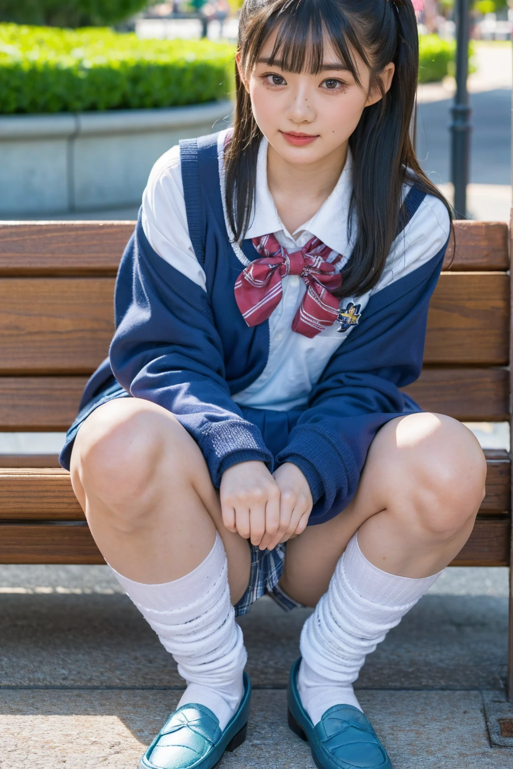 (photorealistic:1.4), best quality, masterpiece, raw 32k photo, (extremely detailed japanese beautiful girl), (extremely detailed eyes:1.2),(baby face), (ta),(14 yute face:1.2), ultra-detailed, ultra high res, amazing, BREAK,sitting,
(school uniform:1.5),detailed school girl, (disneyland:1.3), beautiful detailed girl, bangs, cute face, miniskirt,(loafers),(baggysocks),((panties)),(spread knees)