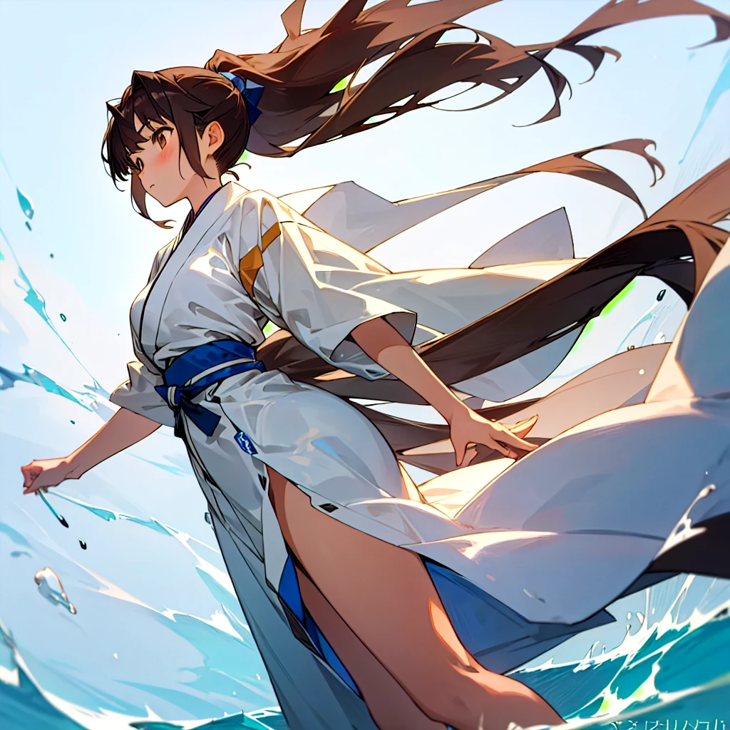 shimoda is an 18-year-old woman. nude, She has long, dark hair that she often ties up in a ponytail, and gentle brown eyes. She is tall and skinny, with a graceful and elegant bearing.