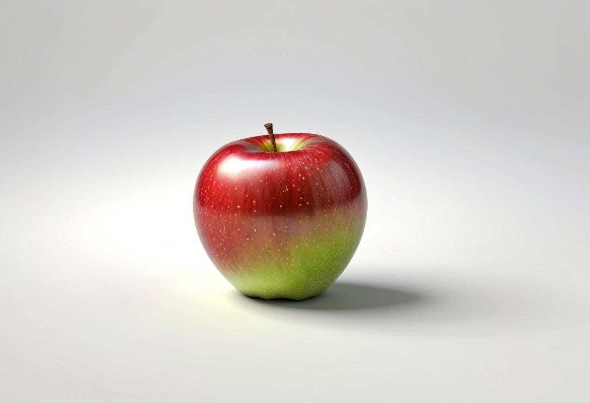 a single apple, hyper realistic, 3D , on white background, isolated