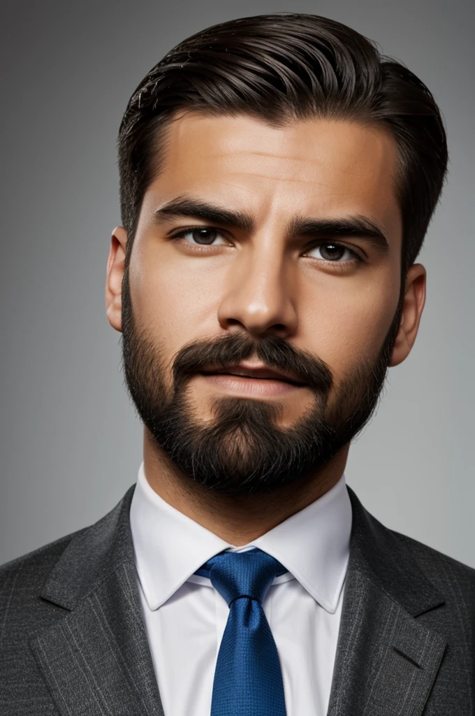 Make a person's head into a rectangular microphone wearing a suit.