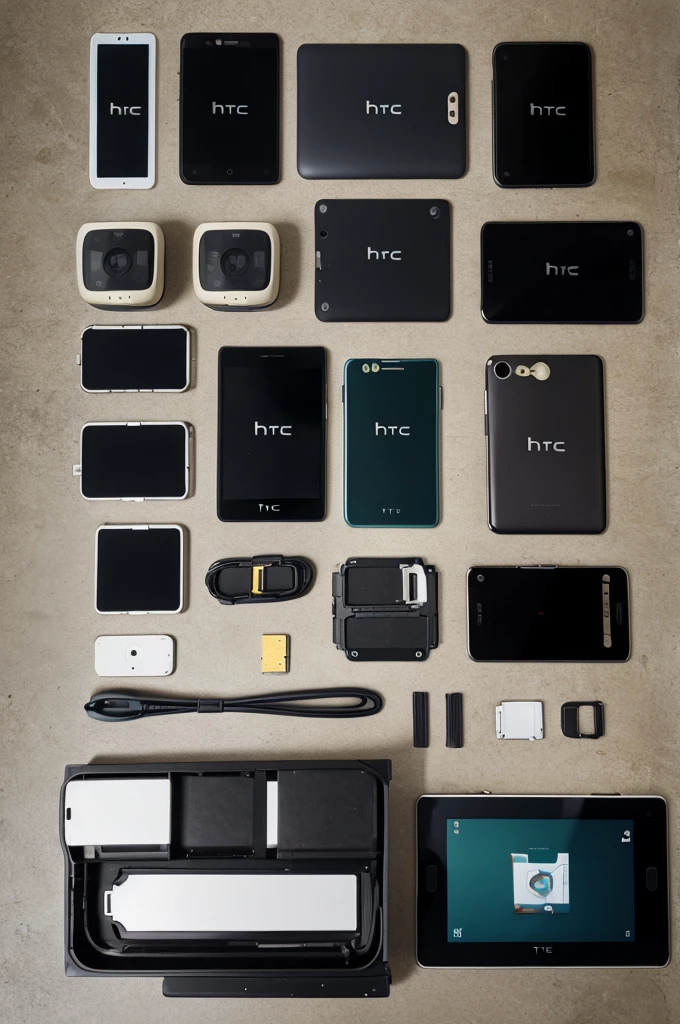 A image of all parts used in htc desire 820 phone in an arranged way 