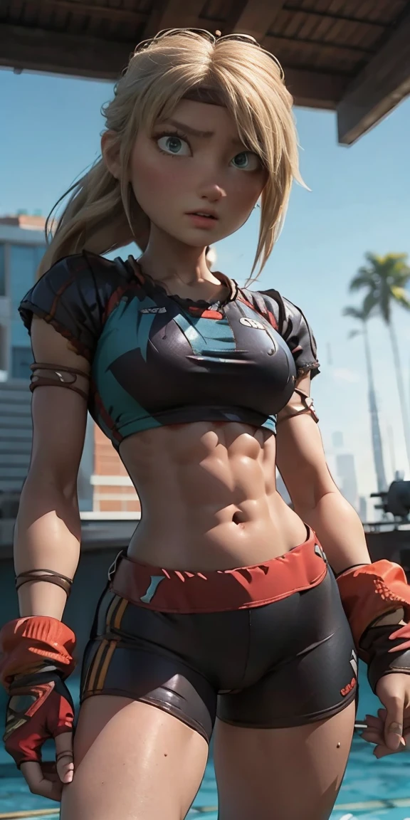sporty woman abs