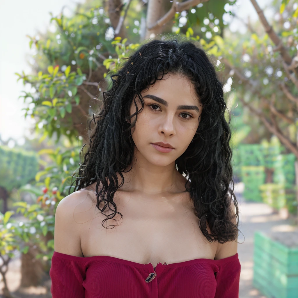 ((better quality)), ((masterpiece)), (detailled), girl, Lips parted, caucasic beauty, very long hair, straight hair, on a tropical beach with many coconut trees