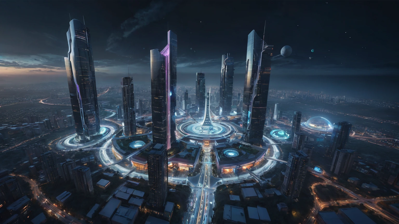 brightly colored abstract image of a space station with a spiral, epic beautiful space scifi, chaotic cinematic space rift, greg beeple, (((((flying cars, 1drone))))), planets colliding, beeple and tim hildebrandt, beeple and jean giraud, end of the universe, galaxy space sci-fi, ringworld, by Mike "Beeple" Winkelmann. Matrix style, (((((Matrix cascading code))))), (((((a futuristic twin tower skyscraper with a unique twisted design))))), (((((OLED GUI interfaces in the building))))), at night, (((((1girl, solo))))), photo realistic, (((large-breast:1.2 slim body, cleavage))), (((off broken mini sling-shirt and black sling bra, extreamly short pleated miniskirt exposing panty))), (((((running pose))))), (((((((matrix style black micro sunglasses))))))), ((((((((((aiming with a short gun)))))))))), (((((looking at camera))))), (((very low view))), (((((half-body thigh level medium shot))))), (((cinematic lighting))).