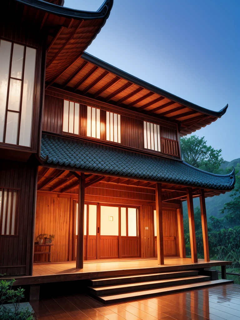 Thai style wooden house,Big Back,beautiful
