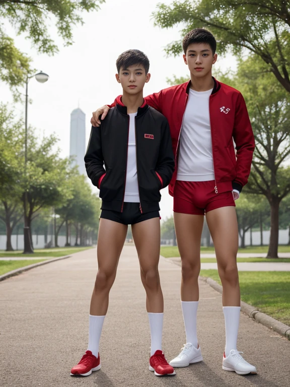 ************ teenagers , very young , light-skin , wearing an dark red sexy underwear, tmasterpiece，k hd，the feet，Transparent sports vest，semi transparent，black long socks，The barefoot , red colour , handsome and cute , extreme cute boy , white skin , dark red underwear boxers shorts , extremely tall and cute boy ,oppa model , handsome model , full body , dark red boxers underwears short shorts , black socks , white light-skin , Chinese model , young boy , white skin , handsome and extremely cute , red boxers underwear shorts , long black socks , handsome model , at the park , jogging , model oppa , long legs , jogging , running , high knee black socks ,black  long socks , stand up , extremely tall , extremely high , red underwears , red sports underwear , long black socks , clean and white legs , Chinese model , extremely long legs , looking at the camera , clean and white thigh , heavy bulge , kid face , baby face , wearing jacket , red underwears boxers , light and white skin , Chinese model , strike a pose , sexy pose , flexing pose , show off his handsome pose , size different , height different , tallest boy in the world , height comparison with other boy