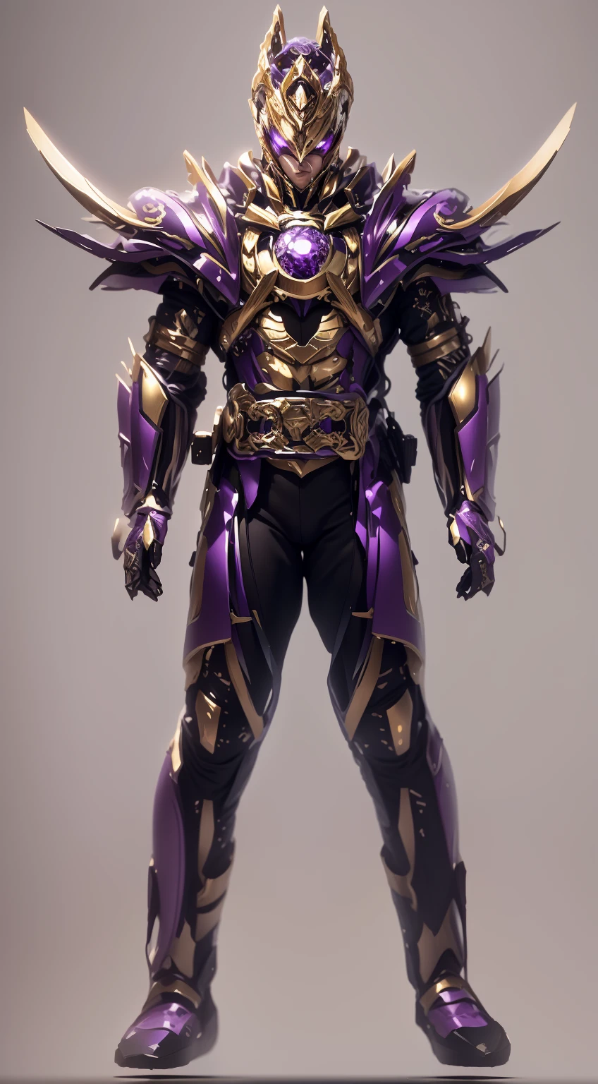 The color changes to purple and gold，Some purple and gold（Ensure its layering and armor texture，Purple is the main color，Add some gold for decoration）