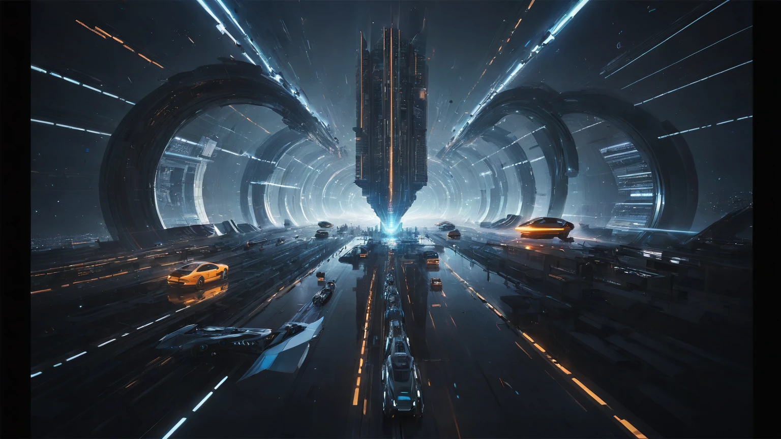 brightly colored abstract image of a space station with a spiral, epic beautiful space scifi, chaotic cinematic space rift, greg beeple, (((((flying cars, 1drone))))), planets colliding, beeple and tim hildebrandt, beeple and jean giraud, end of the universe, galaxy space sci-fi, ringworld, by Mike "Beeple" Winkelmann. Matrix style, (((((Matrix cascading code))))), (((((a futuristic twin tower skyscraper with a unique twisted design))))), (((((OLED GUI interfaces in the building))))), at night, (((((1girl, solo))))), photo realistic, (((large-breast:1.2 slim body, cleavage))), (((off broken mini sling-shirt and black sling bra, extreamly short pleated miniskirt exposing panty))), (((((running pose))))), (((((((matrix style black micro sunglasses))))))), ((((((((((aiming with a short gun)))))))))), (((((looking at camera))))), (((very low view))), (((((half-body thigh level medium shot))))), (((cinematic lighting))).