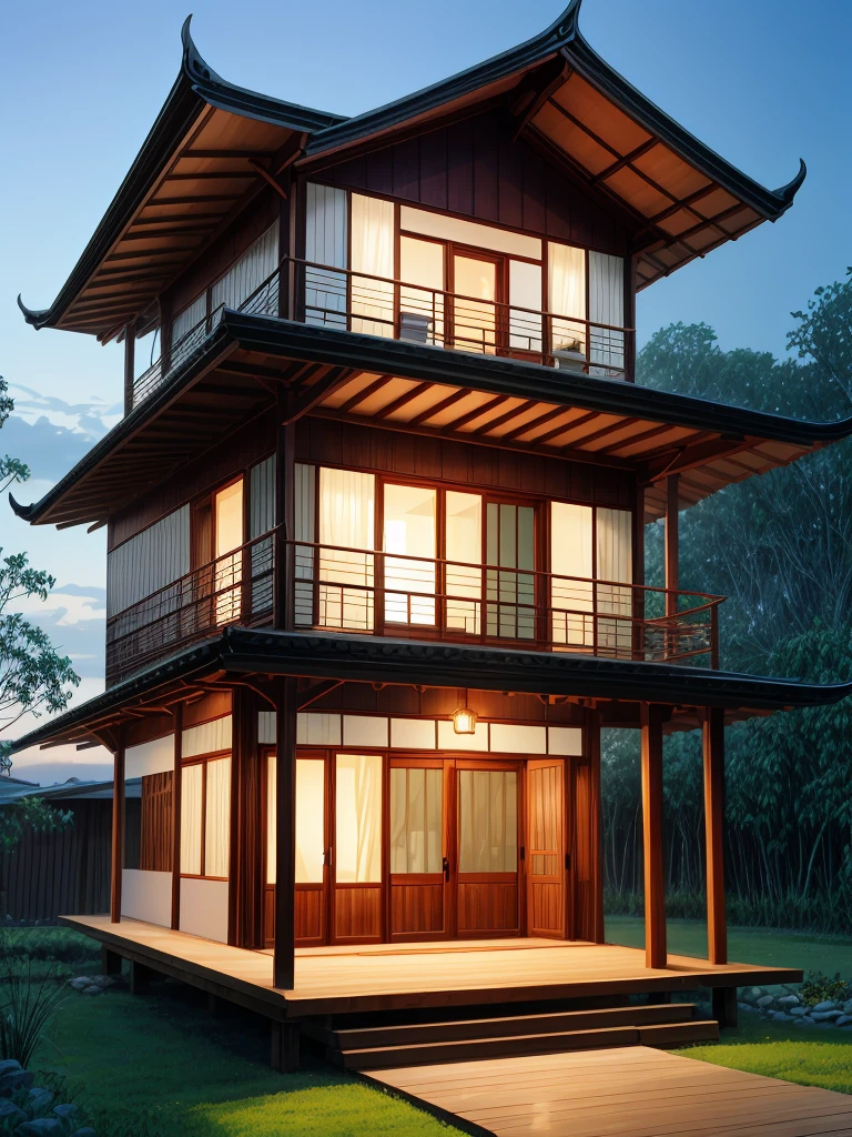 2-story Thai style wooden house,beautiful,