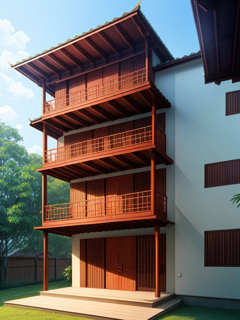 2-story Thai style wooden house,beautiful,