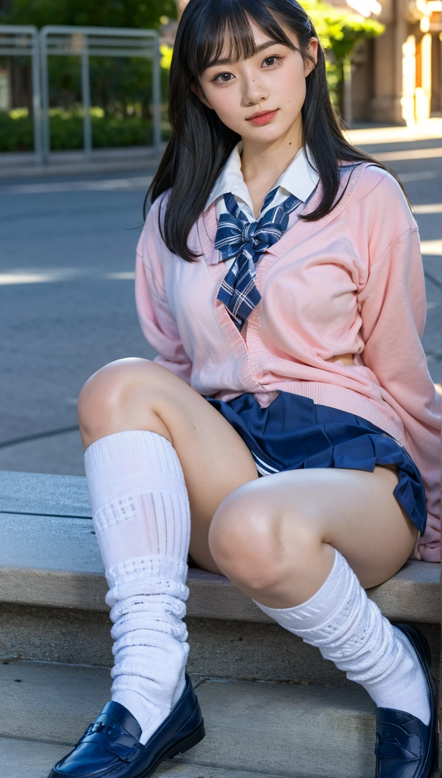 (photorealistic:1.4), best quality, masterpiece, raw 32k photo, (extremely detailed japanese beautiful girl), (extremely detailed eyes:1.2),(baby face), (ta),(14 yute face:1.2), ultra-detailed, ultra high res, amazing, BREAK,sitting,
(school uniform:1.5),detailed school girl, (disneyland:1.4), beautiful detailed girl, bangs, cute face, miniskirt,(loafers),(baggysocks),(lace panties)