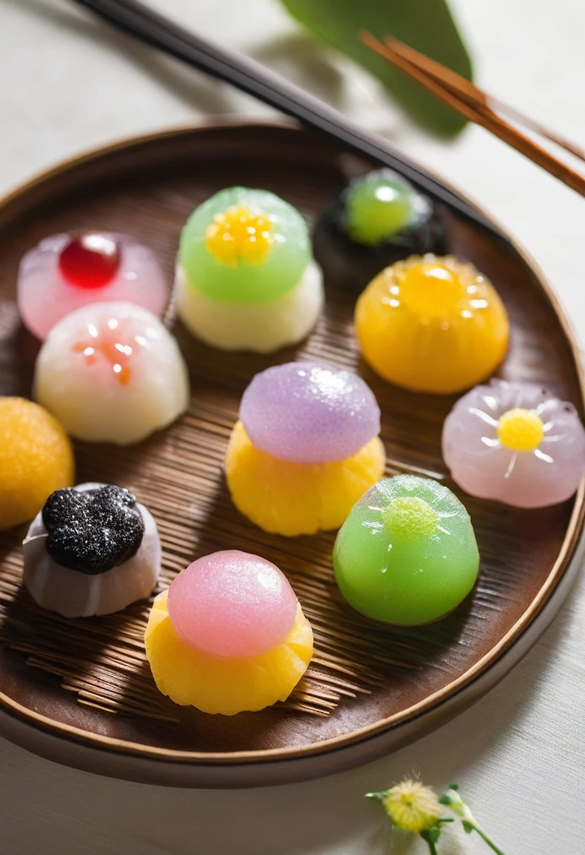 Japanese sweets of Mameshiba on a plate
