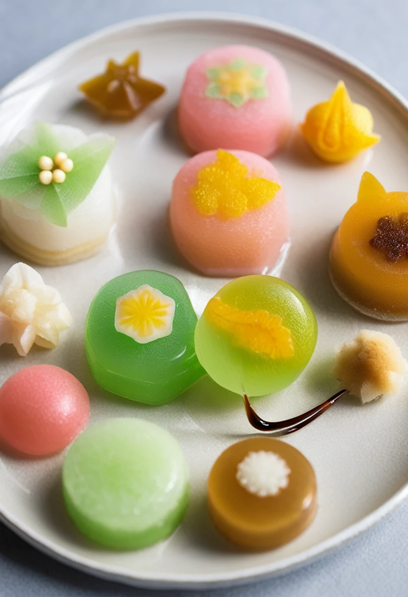 Japanese sweets of Mameshiba on a plate