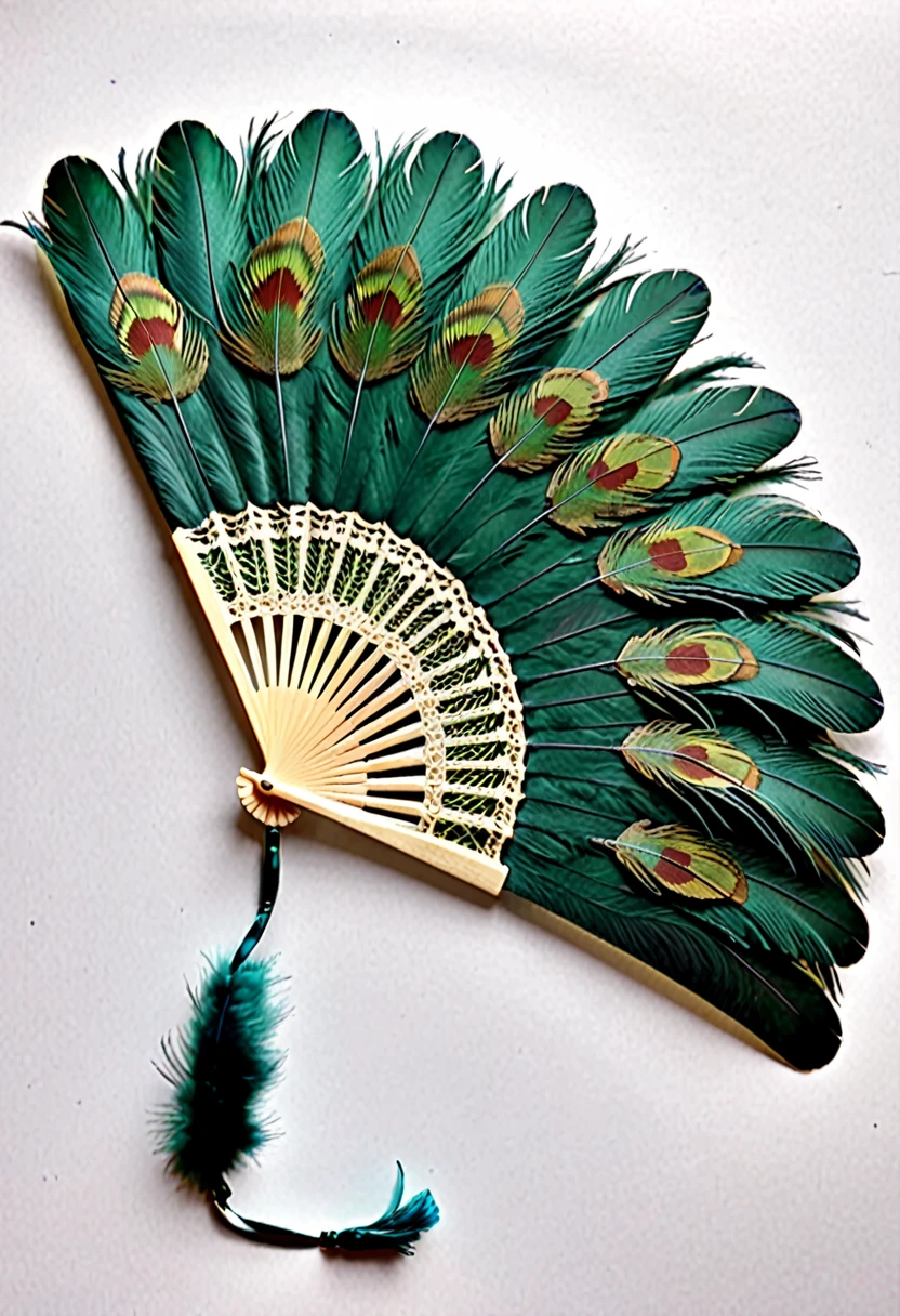 (Thick handle feather fan)