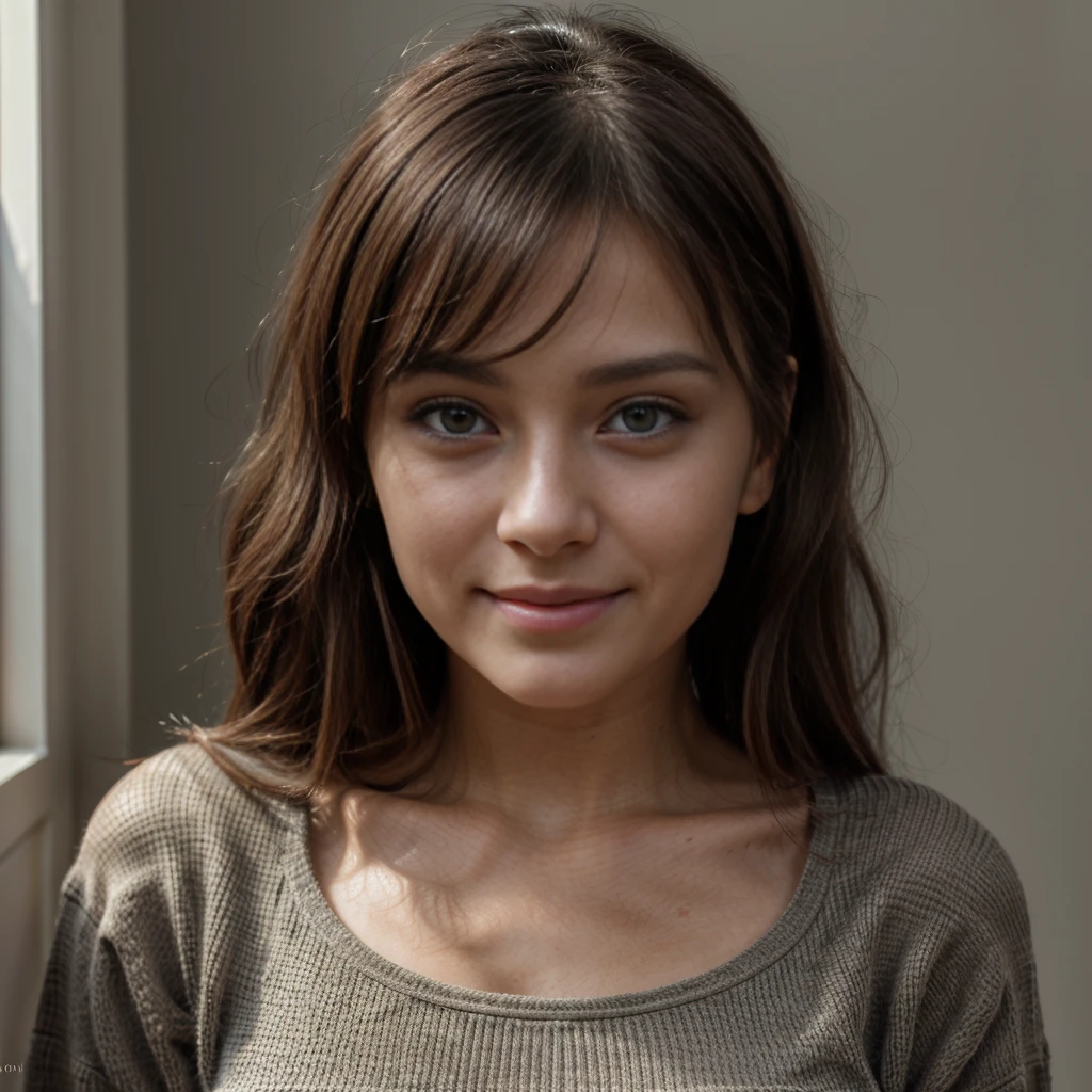 ((photo de tout le corps)), (best quality,ultra-detailed,photorealistic), jeune femme, 23 ans, Des yeux verts captivants avec une étincelle, Detailed lips, Sourire authentique et invitant avec une fossette subtile, Lightly defined cheekbones, Sophisticated, Dark, shiny hair in loose waves framing her face, charme invitant, (porter du streetwear japonais), Contexte de la ville, natural sunlight, serene atmosphere, Soft lighting, couleurs vives,