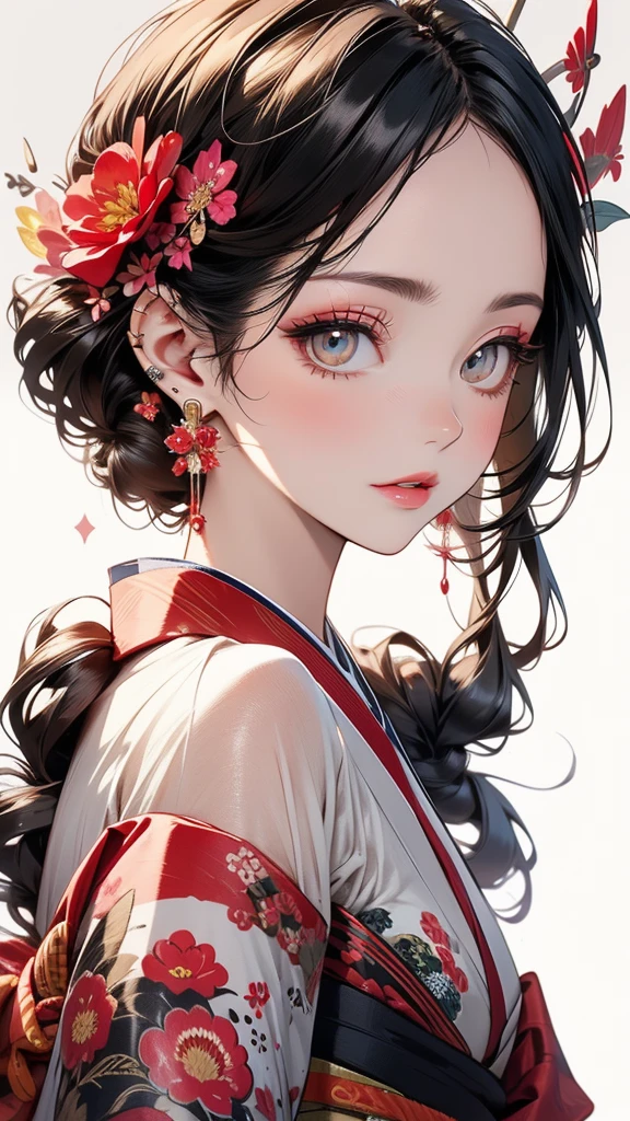 (Highly detailed CG Unity 8k wallpaper),(masterpiece), (Highest quality), (Super detailed), (Best illustrations),(Best Shadow), Cowboy Shot, (Sharp eyeliner, eye shadow, Fine grain:1), Urban Background, ,break , (Star 15 School:1.2), hair ornaments, Certainly! Here is the detailed prompt in English for creating a high-resolution AI image based on your description:
“A stunning young woman in a sheer, see-through Furisode kimono with intricate peony flower patterns. She is 25 years old with long, straight brown hair, adorned with luxurious hair ornaments. Her eyes are brown, accentuated with subtle red eyeshadow around them, and she has long, lush eyelashes. She wears small earrings on her earlobes and has a thin tattoo running from her cheek to her neck. Her lips are painted with a rich rouge lipstick, giving her a seductive gaze. The background is opulent and lavish, enhancing the elegance of the scene. The entire image is high-definition, capturing every detail meticulously.”
