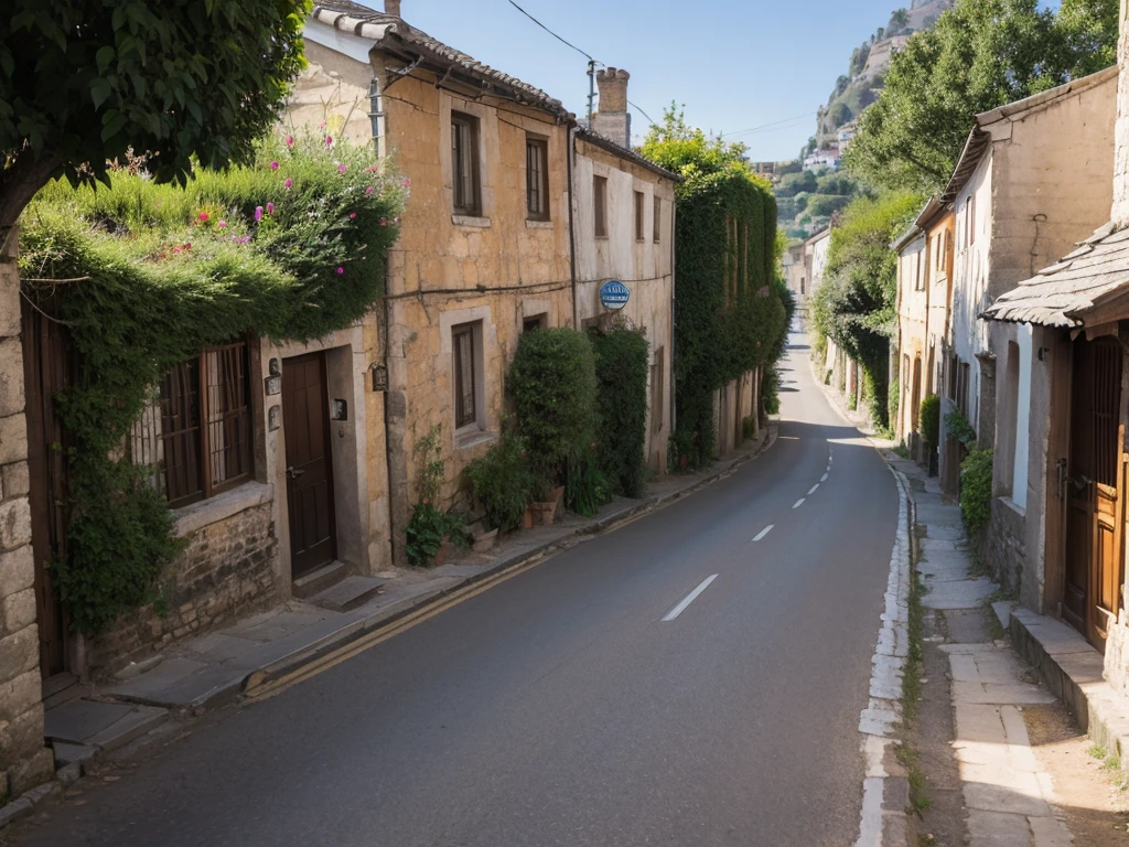 Landscape of old streets in towns and villages