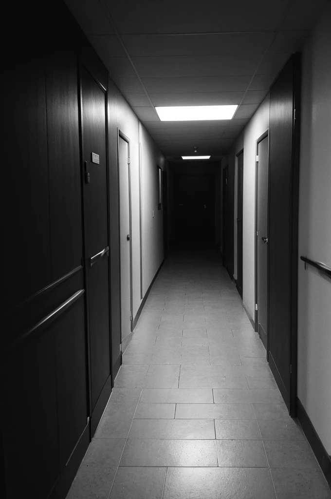 Dark corner black and white photo
