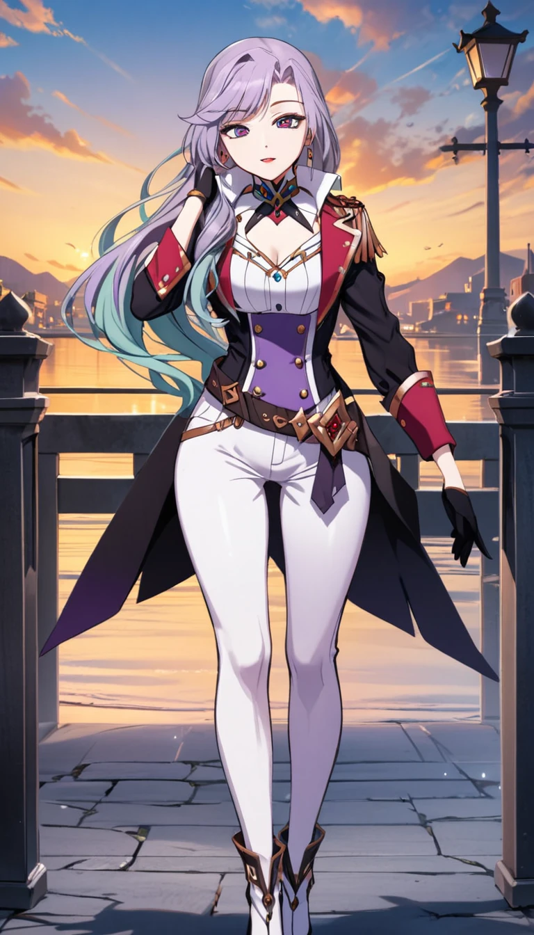 1girl, Sonata, purple hair, full bofy 