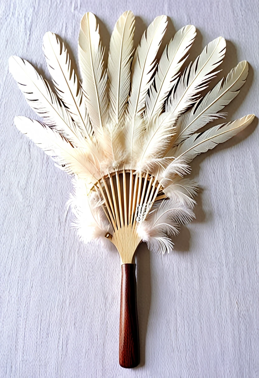 （Handle Feather Fan)、（Wooden handle）